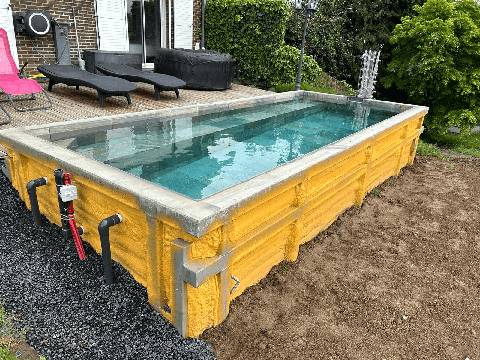 Installed Tilestone pool with tiled finish