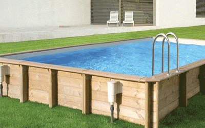 Rectangle 10 x 5 Wood Pool