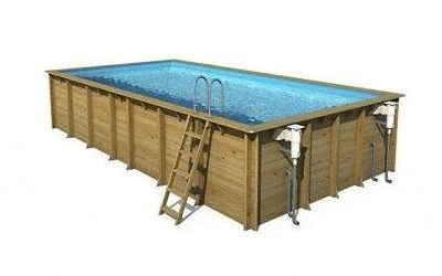 Rectangle 12 x 4 Wood Pool