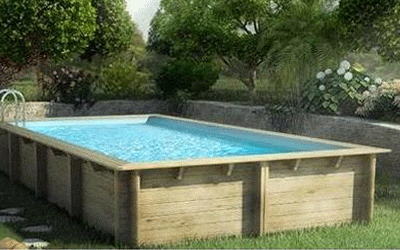 Rectangle 12 x 4 Wood Pool