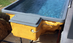 Aboveground fiberglass swimming pool