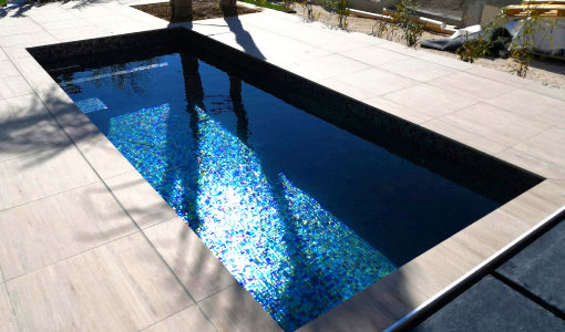 tiled fiberglass swimming pool