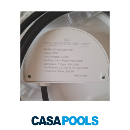 35W - Warm LED Light - White Plastic Niche